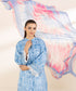 Unstitched Women's Printed Lawn Blue Two Piece Suit